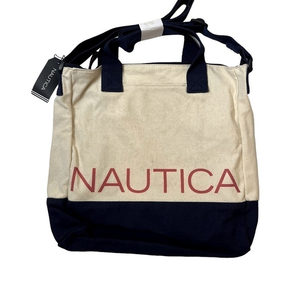 NAUTICA Canvas Logo Crossbody Tote - Picture 1 of 4
